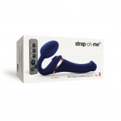 Синий безремневой страпон Multi Orgasm Size S с клиторальной стимуляцией - Strap-on-me - купить с доставкой в Перми