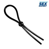 Черное силиконовое лассо с шариком для утяжки - Sex Expert - в Перми купить с доставкой