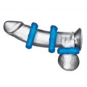 Комплект из трех голубых эрекционных колец 3-Pack Ribbed Rider Cock Ring Set - BlueLine - в Перми купить с доставкой