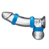 Комплект из трех голубых колец для эрекции 3-Pack Nuts   Bolts Stretch Cock Ring Set - BlueLine - в Перми купить с доставкой