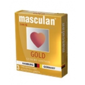 Презервативы Masculan Ultra Gold с золотым напылением и ароматом ванили - 3 шт. - Masculan - купить с доставкой в Перми