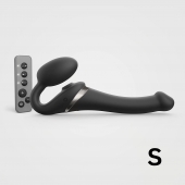 Черный безремневой страпон Multi Orgasm Size S с клиторальной стимуляцией - Strap-on-me - купить с доставкой в Перми