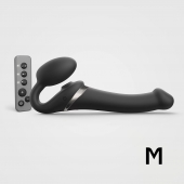 Черный безремневой страпон Multi Orgasm Size M с клиторальной стимуляцией - Strap-on-me - купить с доставкой в Перми