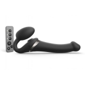 Черный безремневой страпон Multi Orgasm Size M с клиторальной стимуляцией - Strap-on-me - купить с доставкой в Перми