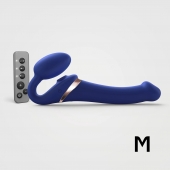 Синий безремневой страпон Multi Orgasm Size M с клиторальной стимуляцией - Strap-on-me - купить с доставкой в Перми