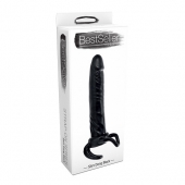 Чёрная насадка-фаллос для двойного проникновения INFLATABLE DILDO SLIM DONG  - 13,5 см. - Toyz4lovers - в Перми купить с доставкой