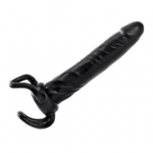 Чёрная насадка-фаллос для двойного проникновения INFLATABLE DILDO SLIM DONG  - 13,5 см. - Toyz4lovers - в Перми купить с доставкой