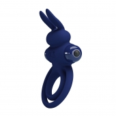 Синее эрекционное кольцо с вибростимуляцией клитора Powerful Ring - Baile - в Перми купить с доставкой