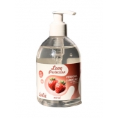 Лубрикант на водной снове Love Protection Strawberry с ароматом клубники - 300 мл. - Lola Games - купить с доставкой в Перми