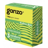 Ультратонкие презервативы Ganzo Ultra thin - 3 шт. - Ganzo - купить с доставкой в Перми