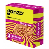 Презервативы с анестетиком для продления удовольствия Ganzo Long Love - 3 шт. - Ganzo - купить с доставкой в Перми