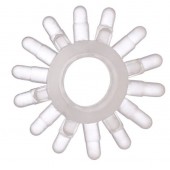 Прозрачное гелевое эрекционное кольцо с шипиками - Toyfa Basic - в Перми купить с доставкой