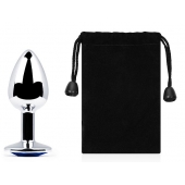 Анальное украшение BUTT PLUG  Small с синим кристаллом - 7 см. - Anal Jewelry Plug - купить с доставкой в Перми