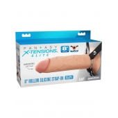 Полый страпон на ремнях 8’’ Hollow Silicone Strap-on - Pipedream - купить с доставкой в Перми
