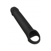 Черная насадка-удлинитель с вибрацией Vibrating Extender With Remote - Dream Toys - в Перми купить с доставкой