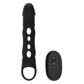 Черная насадка-удлинитель Vibrating Extender With Remote с вибрацией - Dream Toys - в Перми купить с доставкой