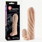 Телесная насадка-удлинитель Okoto со спиралевидным рельефом - 16 см. - Sitabella - в Перми купить с доставкой