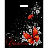 Черный пакет Glamour с вырубной ручкой (38х47 см) - Сима-Ленд - купить с доставкой в Перми
