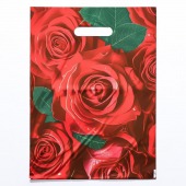 Пакет с цветочным принтом и вырубной ручкой (30х40 см) - Сима-Ленд - купить с доставкой в Перми