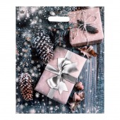 Новогодний пакет с принтом в виде подарков и вырубной ручкой (45х38 см) - Сима-Ленд - купить с доставкой в Перми