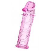 Розовая насадка фаллической формы - 12,5 см. - A-toys - в Перми купить с доставкой