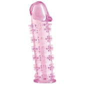 Розовая насадка на пенис с шипами - 12,5 см. - A-toys - в Перми купить с доставкой