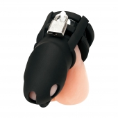 Черная клетка для пениса Silicone Small 2 in Cock Cage With Ball Divider - BlueLine - купить с доставкой в Перми