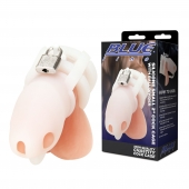 Белая клетка для пениса Silicone Small 2 in Cock Cage With Ball Divider - BlueLine - купить с доставкой в Перми