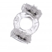 Прозрачное виброкольцо с двумя вибропульками - Toyfa Basic - в Перми купить с доставкой