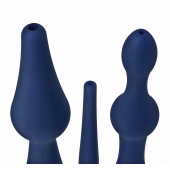 Набор из 3 универсальных насадок для анального душа Universal 3 Piece Silicone Enema Attachment Set - XR Brands - купить с доставкой в Перми
