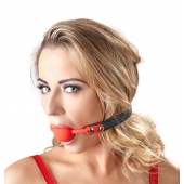 Силиконовый кляп-шар на чёрных ремешках Red Gag silicone - Orion - купить с доставкой в Перми