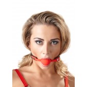 Силиконовый кляп-шар на чёрных ремешках Red Gag silicone - Orion - купить с доставкой в Перми