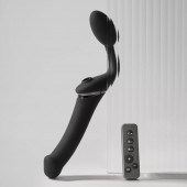 Черный безремневой вибрострапон Strap-On-Me Multi Orgasm Size XL - Strap-on-me - купить с доставкой в Перми