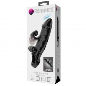 Черная вибронасадка на пенис с подхватом мошонки - 20 см. - Baile - в Перми купить с доставкой