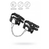 Черные кожаные наручники-браслеты из двух ремешков - Pecado - купить с доставкой в Перми