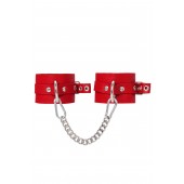 Красные мягкие кожаные оковы с люверсами - Pecado - купить с доставкой в Перми