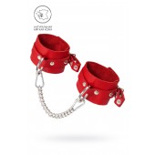 Красные мягкие кожаные оковы с люверсами - Pecado - купить с доставкой в Перми