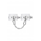 Белые мягкие кожаные наручники с люверсами - Pecado - купить с доставкой в Перми