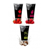 Набор из 3 съедобных лубрикантов JUJU (клубника, малина, кокос) - JuJu - купить с доставкой в Перми