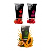 Набор из 3 съедобных лубрикантов JUJU (клубника, малина, тропические фрукты) - JuJu - купить с доставкой в Перми
