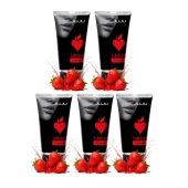 Набор из 5 съедобных лубрикантов JUJU со вкусом клубники - JuJu - купить с доставкой в Перми