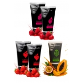 Набор из 5 съедобных лубрикантов JUJU (клубника х 2, малина х 2, тропические фрукты) - JuJu - купить с доставкой в Перми