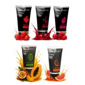 Набор из 5 съедобных лубрикантов JUJU (клубника, малина, тропические фрукты, вишня, грейпфрут) - JuJu - купить с доставкой в Перми