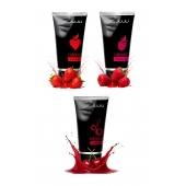 Набор из 3 съедобных лубрикантов JUJU (клубника, малина, вишня) - JuJu - купить с доставкой в Перми