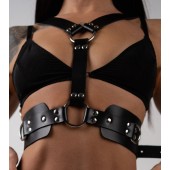 Черная кожаная двусторонняя портупея - Crazy Handmade - купить с доставкой в Перми