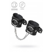 Черные наручники из толстой натуральной кожи с люверсами - Pecado - купить с доставкой в Перми