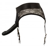 Черный женский страпон Strap-on Set: трусики и насадка - Orion - купить с доставкой в Перми