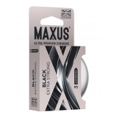 Черные утолщенные презервативы MAXUS Extra Strong с железным кейсом - 3 шт. - Maxus - купить с доставкой в Перми