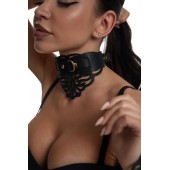 Фигурный чокер с узорами и золотистой фурнитурой - Crazy Handmade - купить с доставкой в Перми