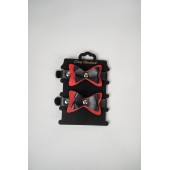 Черно-красные кожаные наручники с бантиками - Crazy Handmade - купить с доставкой в Перми